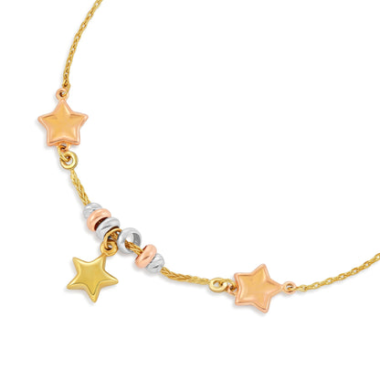 9ct Yellow Gold Star Design Bracelet - FJewellery