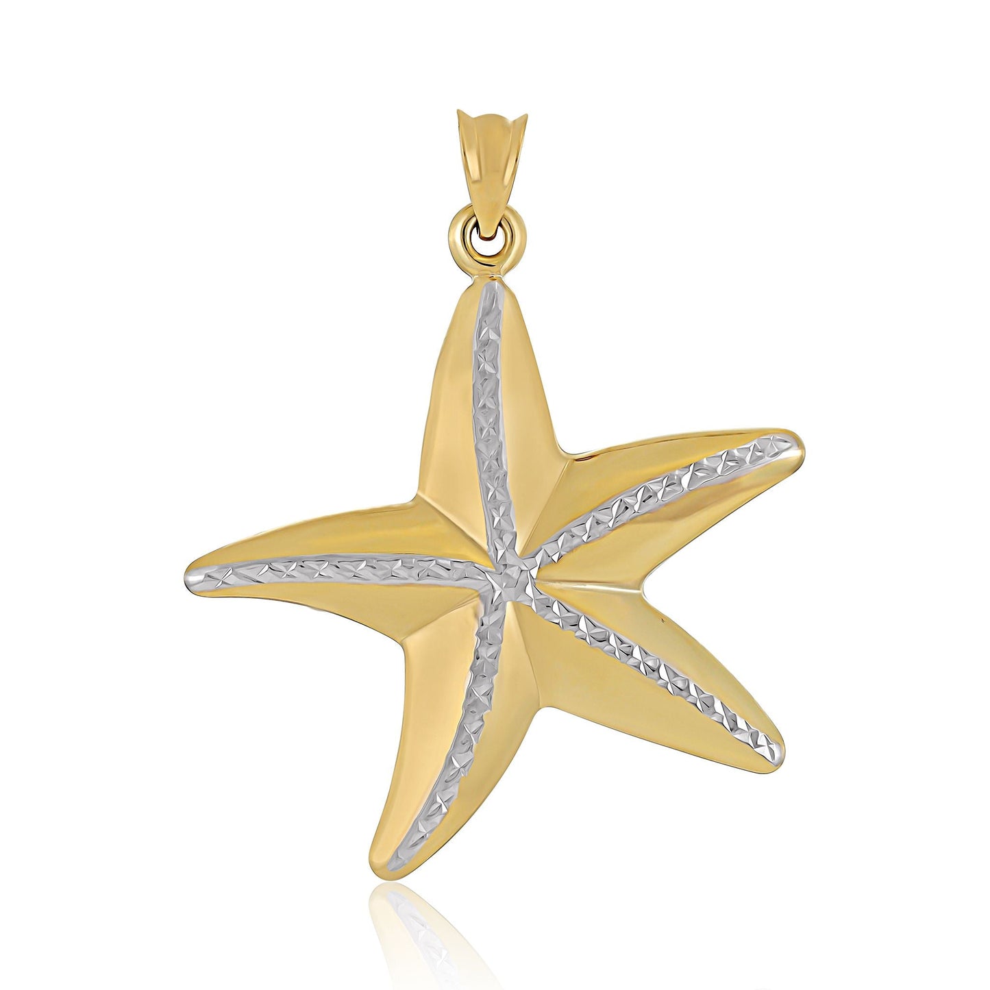 9ct Yellow Gold Starfish Pendant - FJewellery