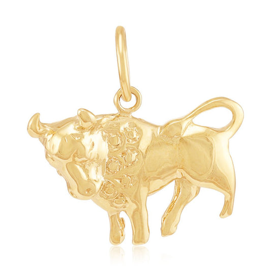9ct Yellow Gold Taurus Zodiac Pendant - FJewellery