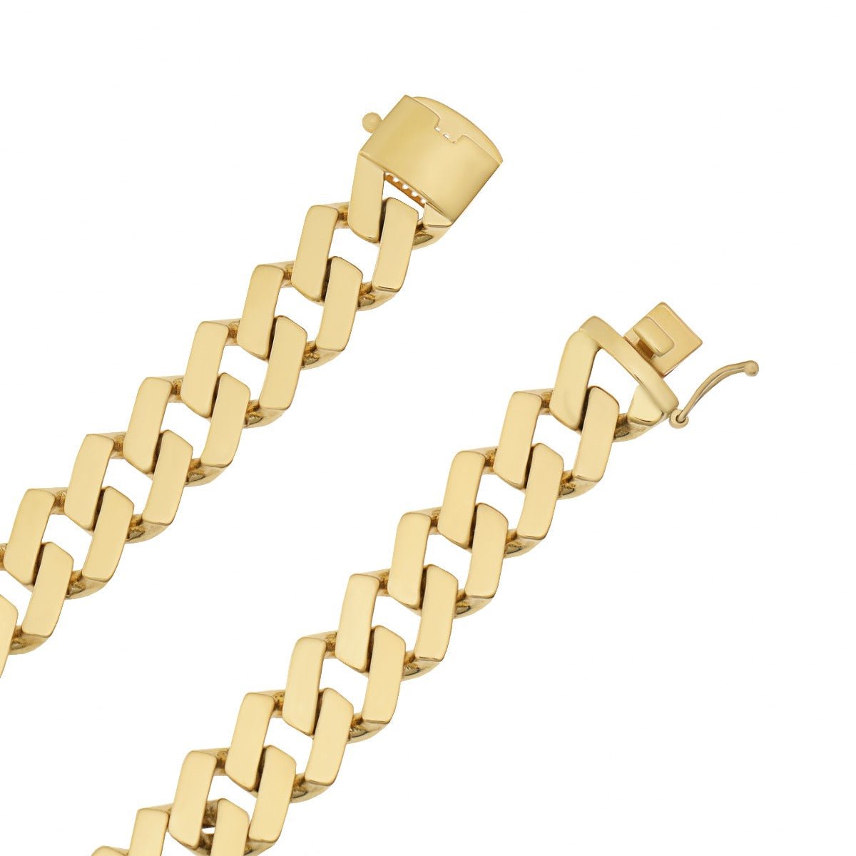 9ct Yellow Gold Thick Square curb Bracelet 11mm - FJewellery