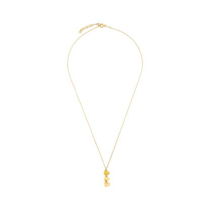 9ct Yellow Gold Triple Heart Pendant Necklace - FJewellery