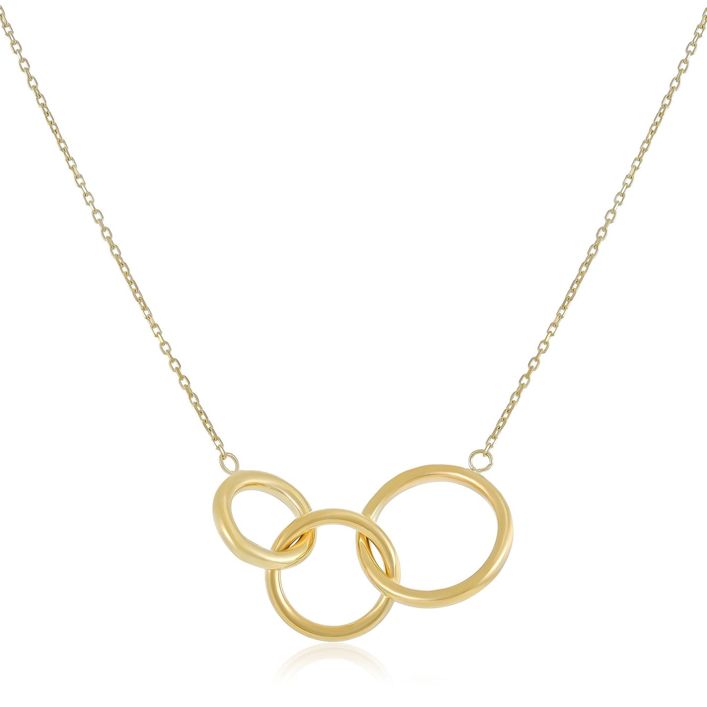 9ct Yellow Gold Triple Hoop Necklace - FJewellery
