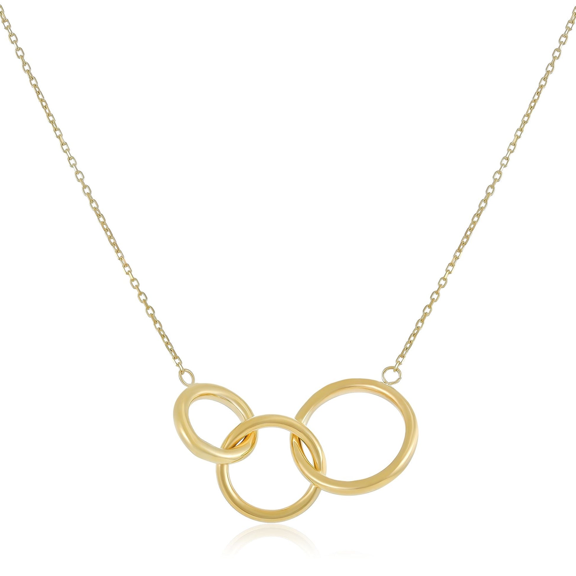 9ct Yellow Gold Triple Hoop Necklace - FJewellery