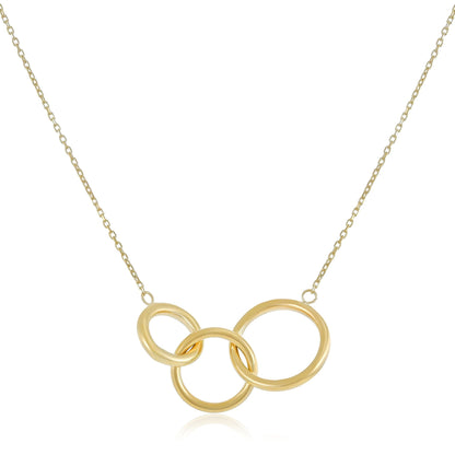 9ct Yellow Gold Triple Hoop Necklace - FJewellery