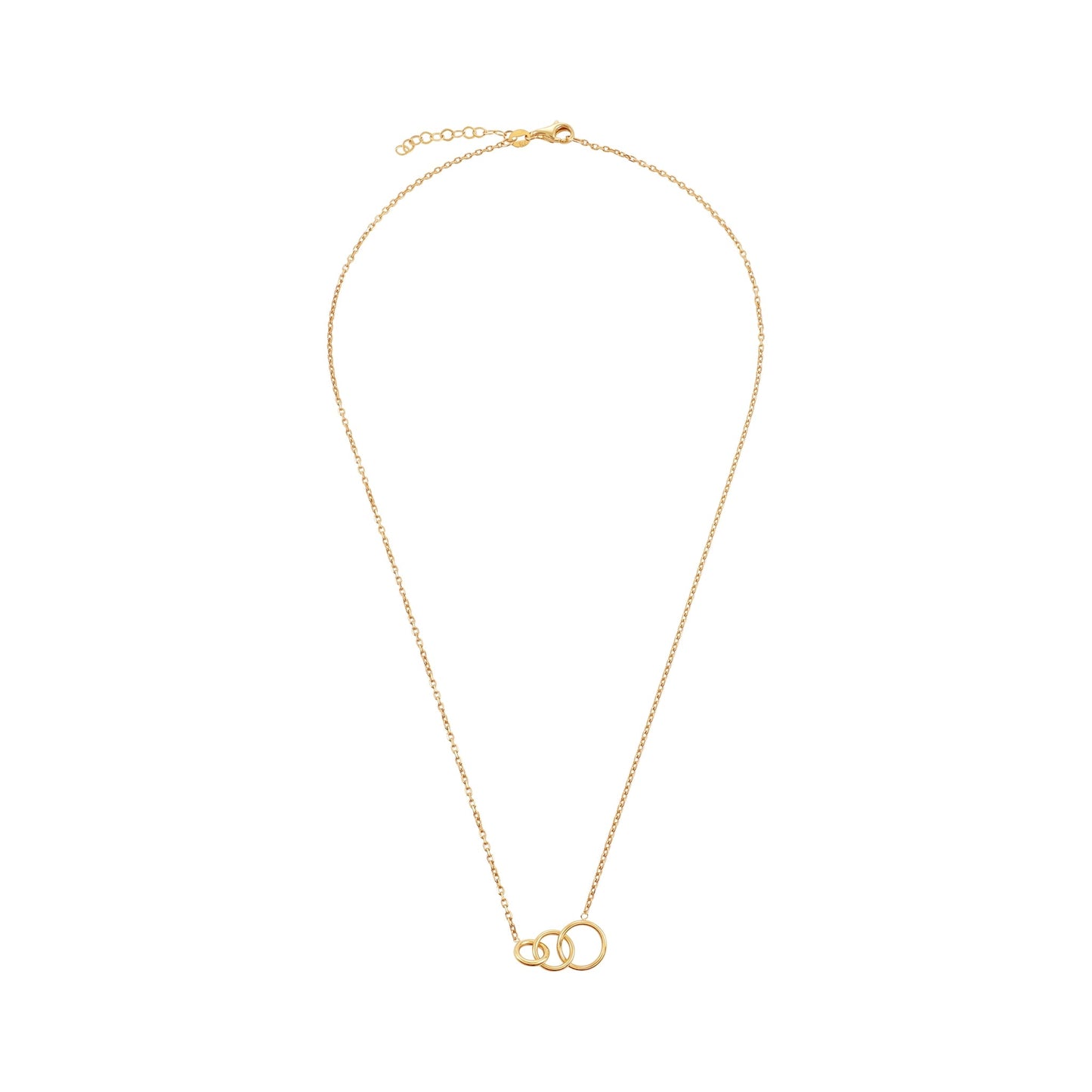 9ct Yellow Gold Triple Hoop Necklace - FJewellery