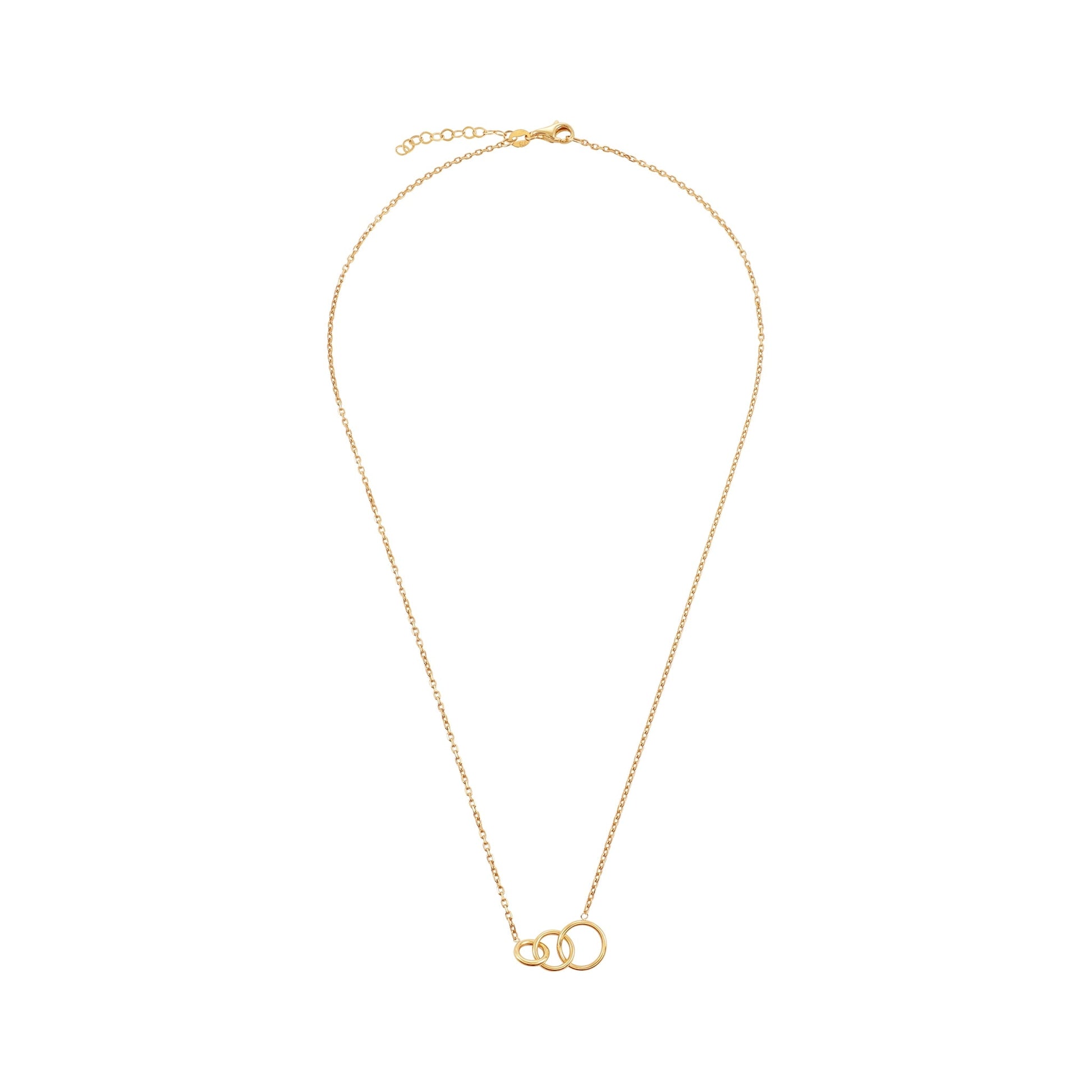 9ct Yellow Gold Triple Hoop Necklace - FJewellery