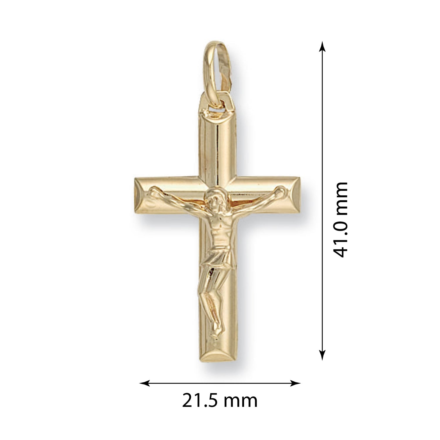 9ct Yellow Gold Tubed Crucifix - FJewellery