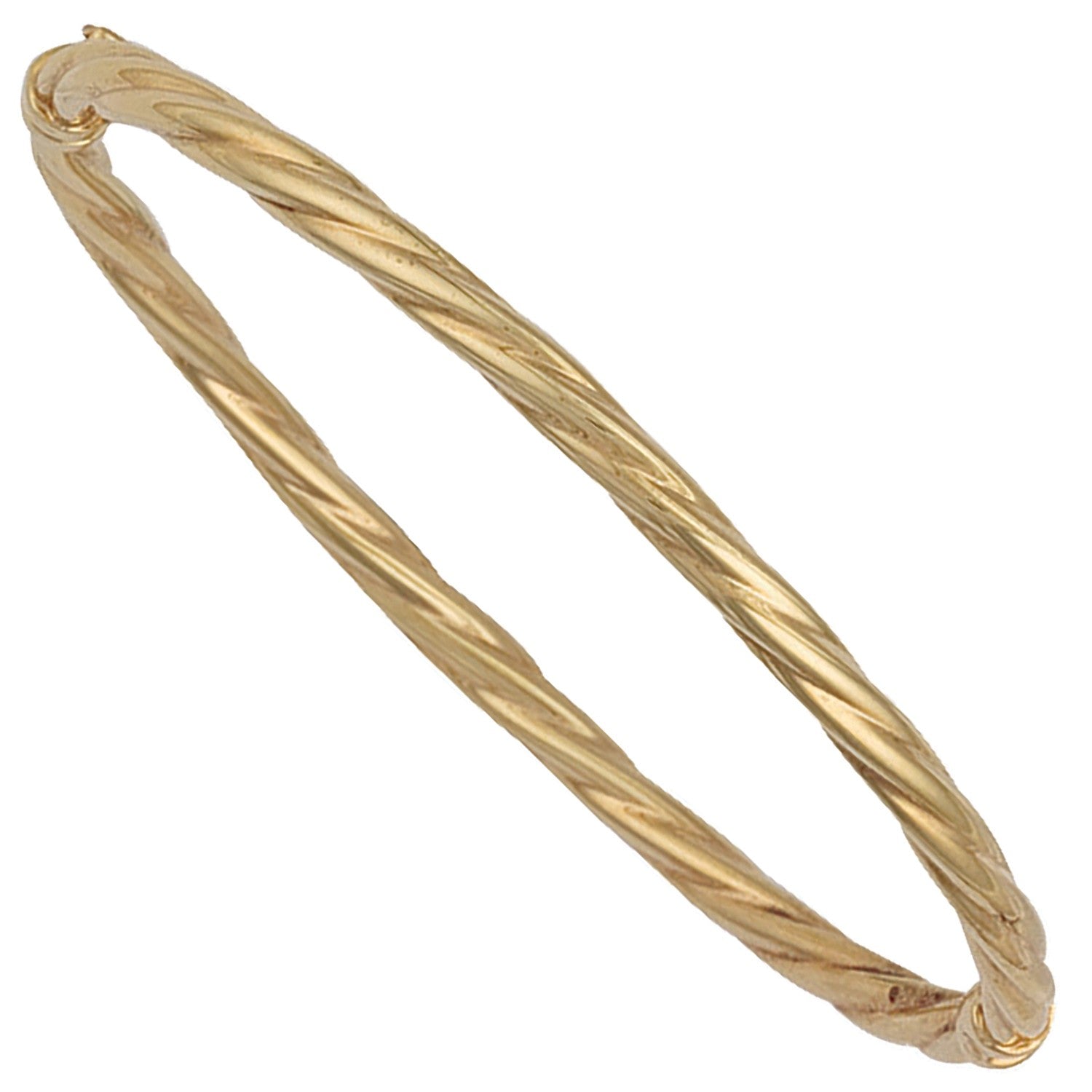 9ct Yellow Gold Twisted Bangle 3.7mm - FJewellery