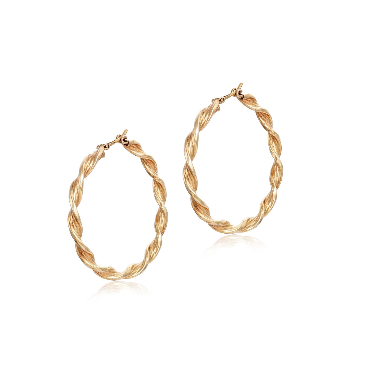 9ct yellow gold twisted hoop earrings 02033006 - FJewellery