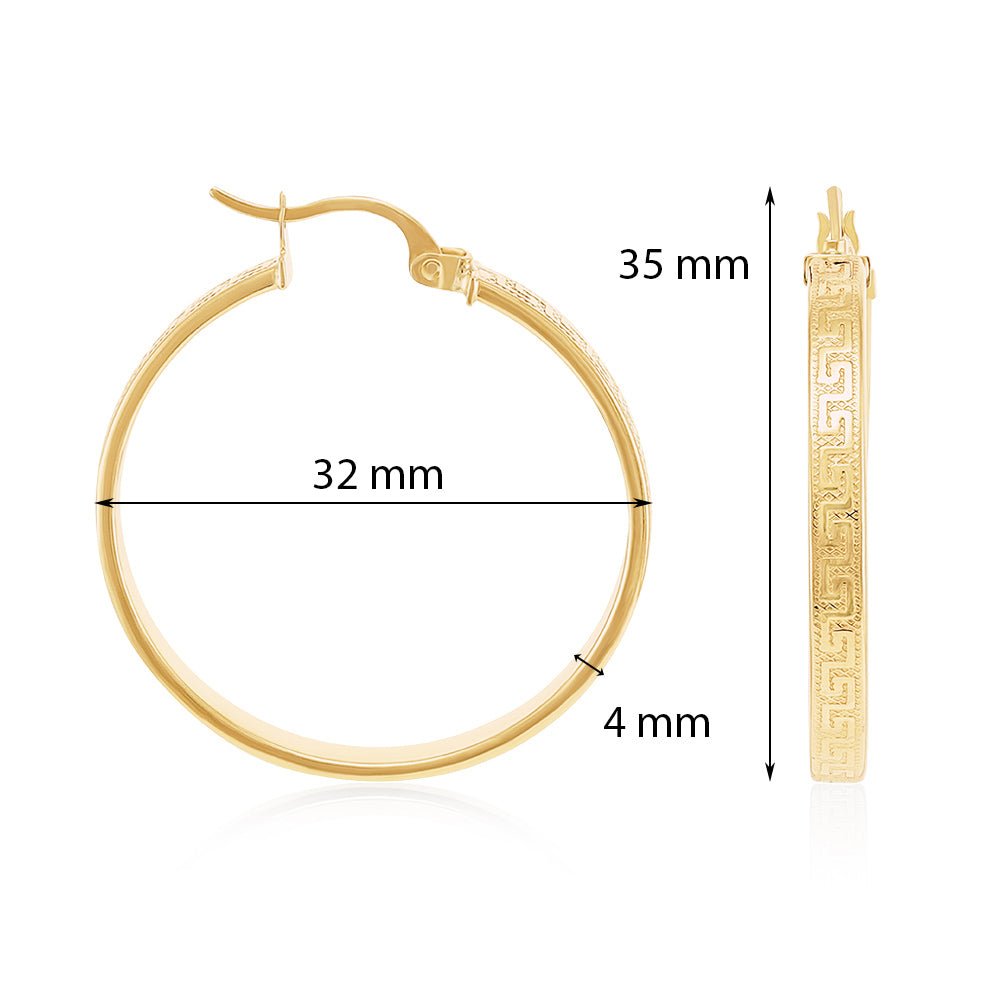9ct Yellow Gold Twisted Hoop Earrings ERV0251L - FJewellery