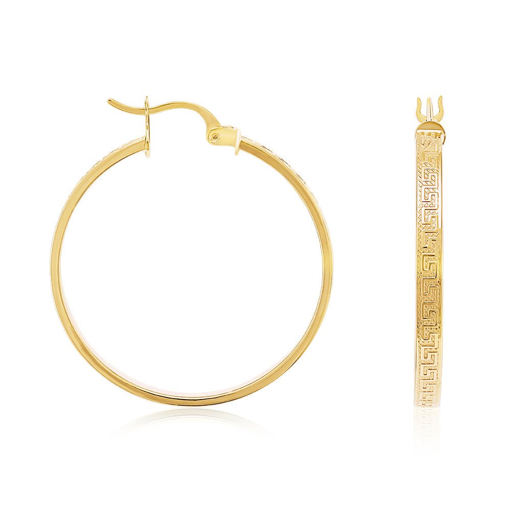 9ct Yellow Gold Twisted Hoop Earrings ERV0251M - FJewellery