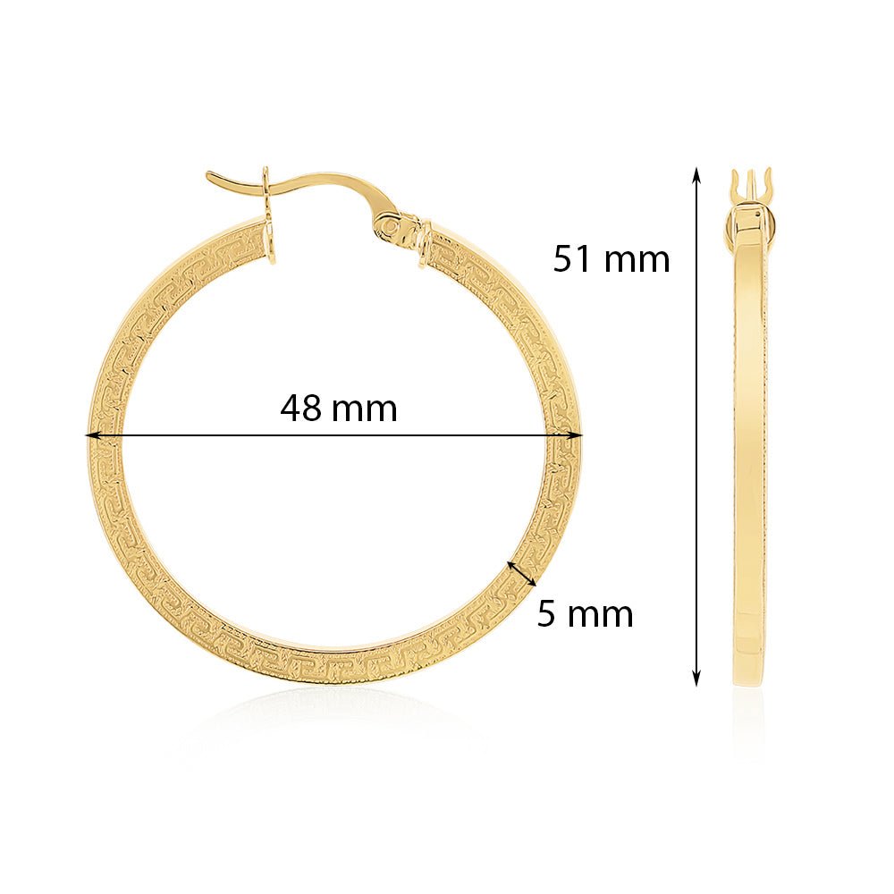 9ct Yellow Gold Twisted Hoop Earrings ERV0324L - FJewellery