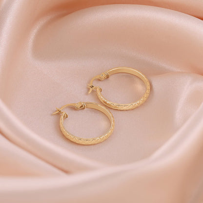9ct Solid Yellow Gold Twisted Hoop Earrings ERV0461S