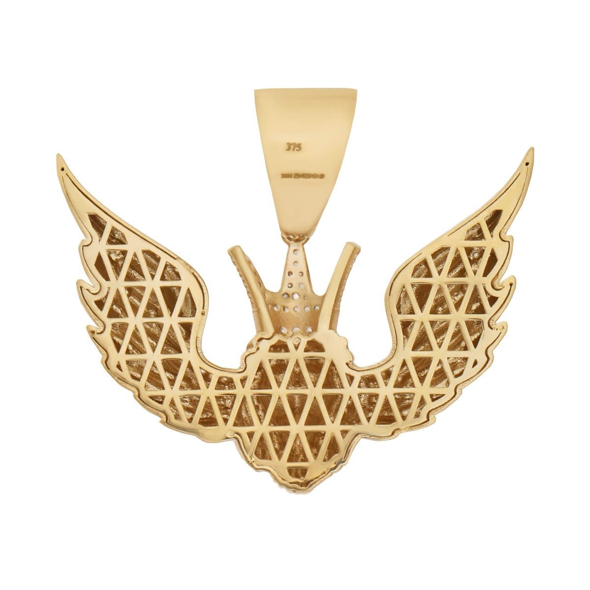 9ct Yellow Gold Winged Lion Cubic Zirconia Pendant - FJewellery