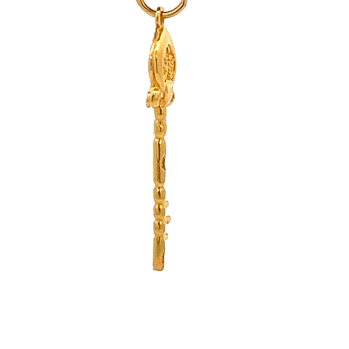 22ct Gold Key Pendant with Ornate Cluster Detail