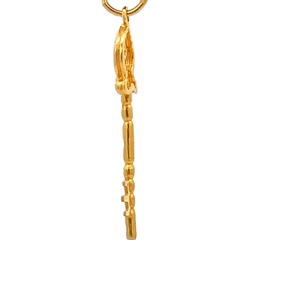 22ct Gold Key Pendant with Ornate Cluster Detail