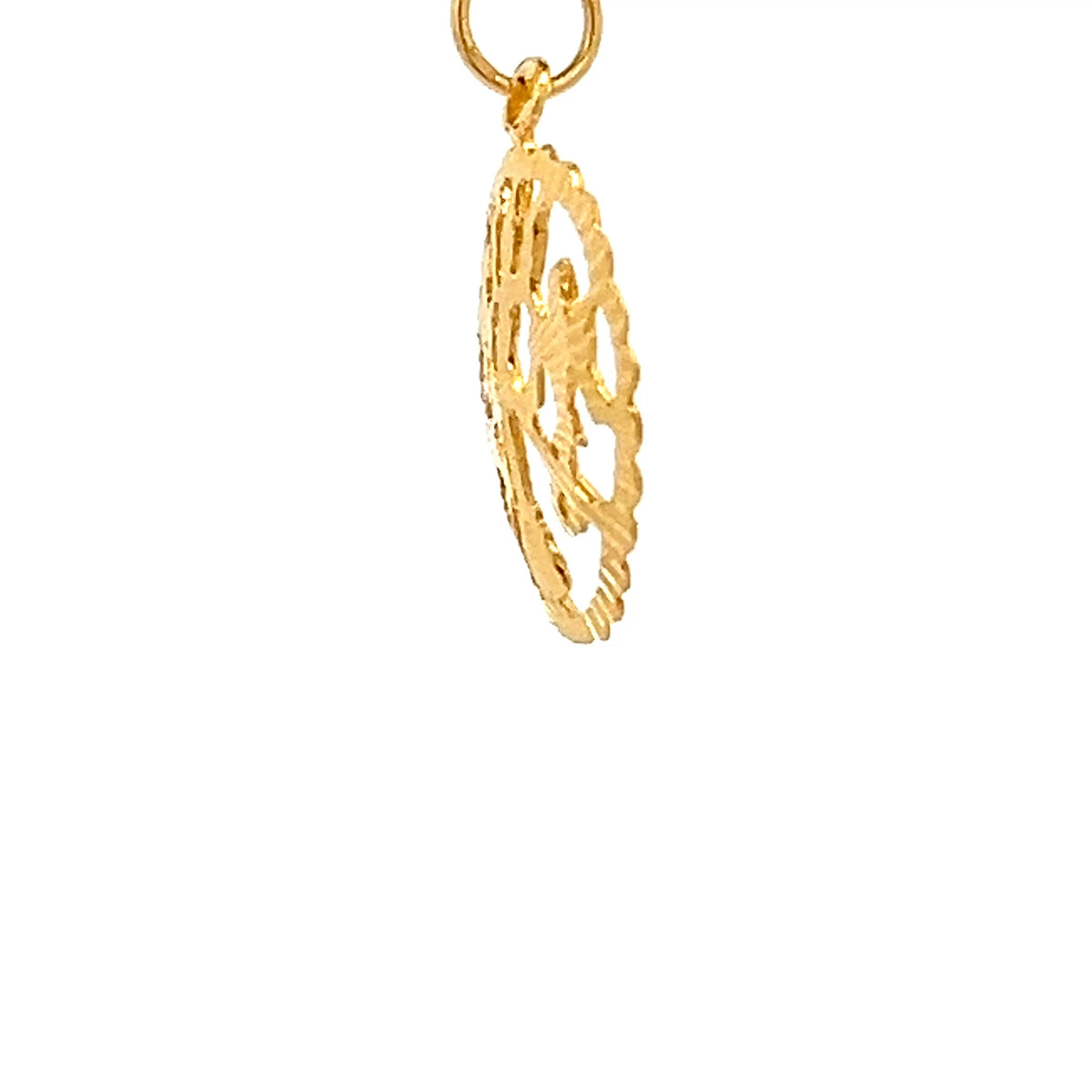 22ct Gold Oval Openwork Figural Pendant