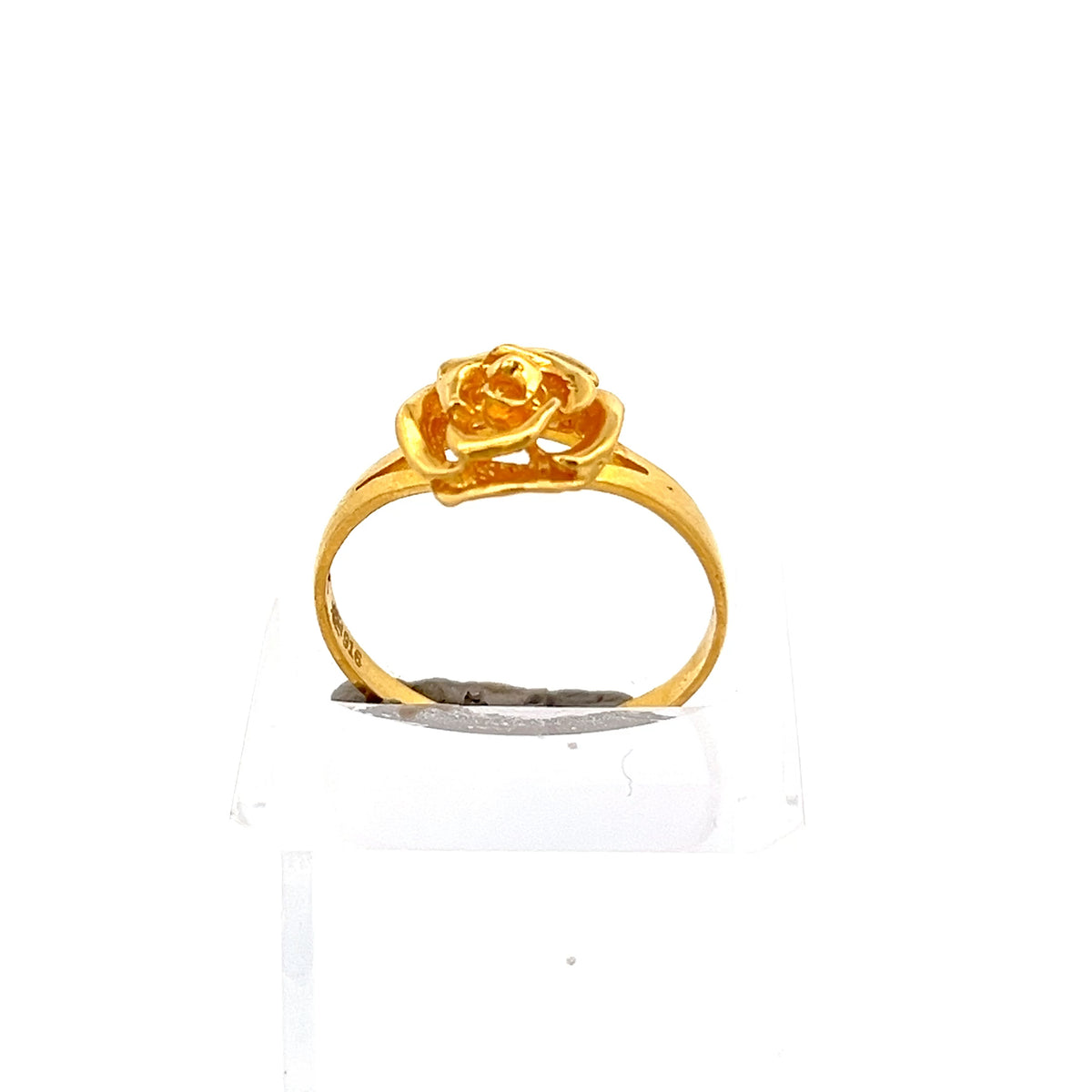 22ct Gold Rose Design Ring with Openwork Shoulders