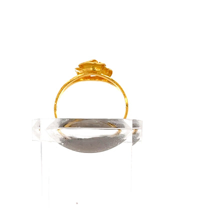 22ct Gold Rose Design Ring with Openwork Shoulders