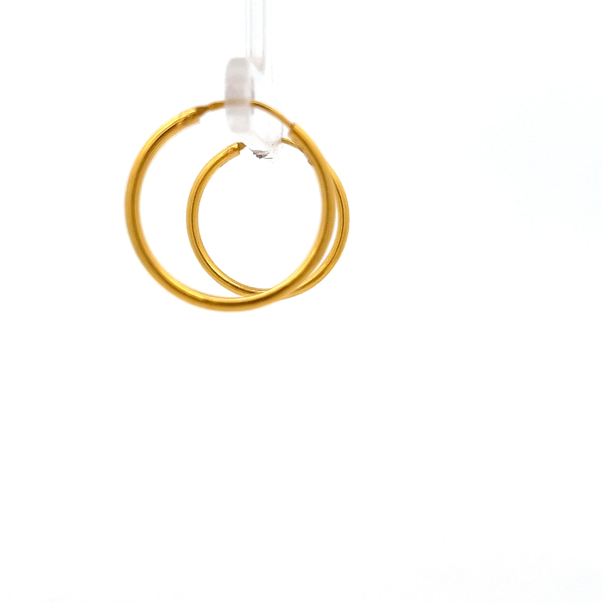 22ct Gold Oval Hoop Earrings with Smooth Polished Finish
