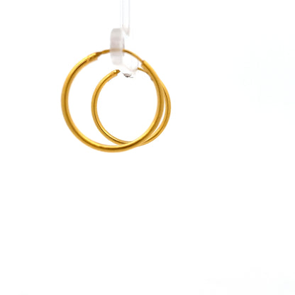 22ct Gold Oval Hoop Earrings with Smooth Polished Finish