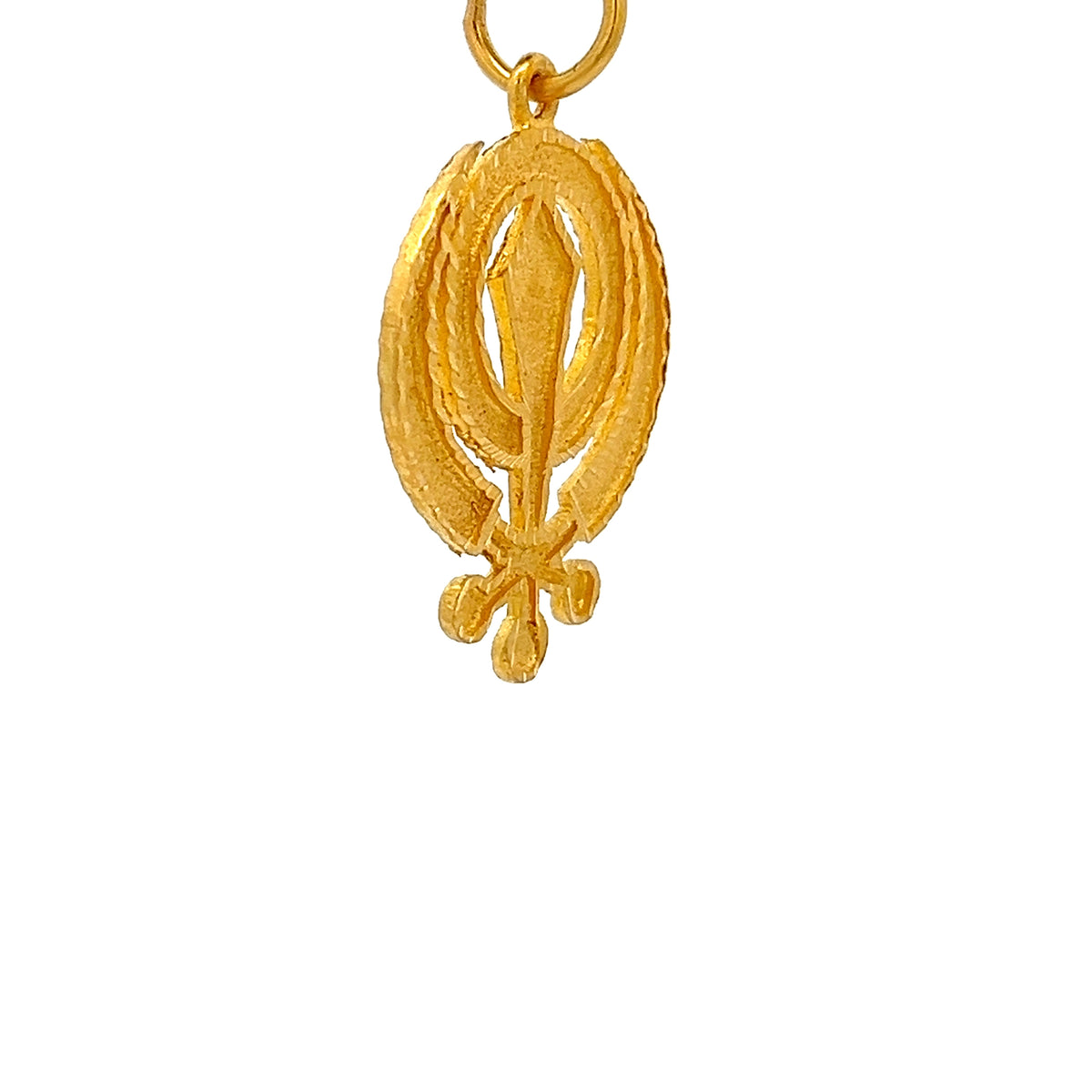 22ct Gold Oval Leaf Motif Pendant
