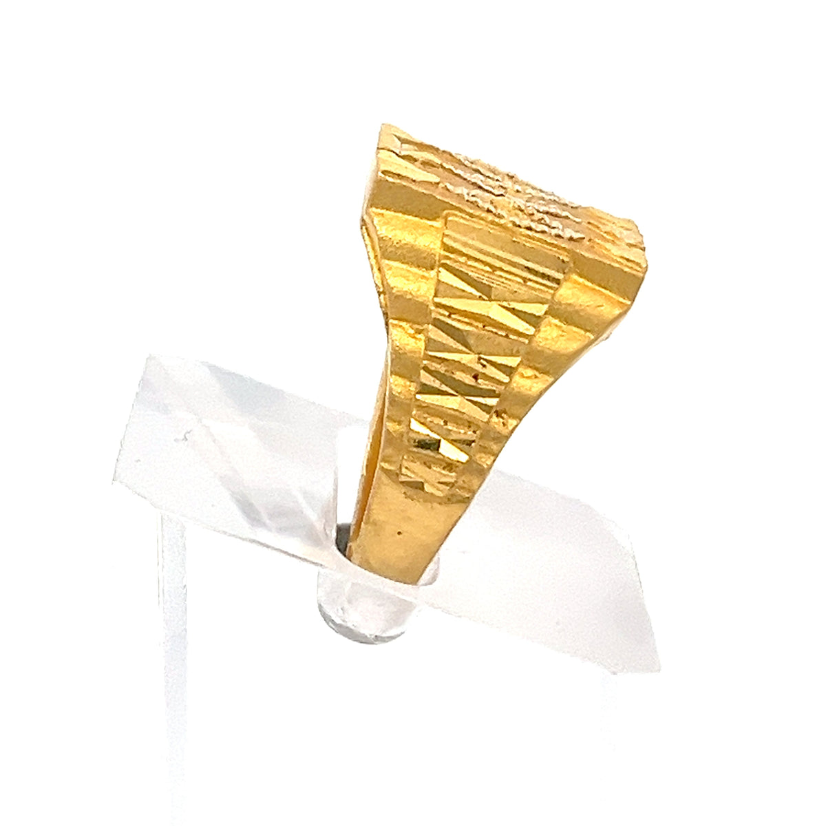 22ct Gold Rectangular Patterned Cluster Ring