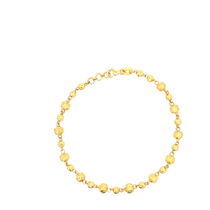 22ct Gold Bracelet with Textured and Ridged Bead Pattern