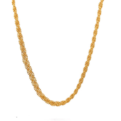 22ct Gold Textured Tubular Mesh Chain