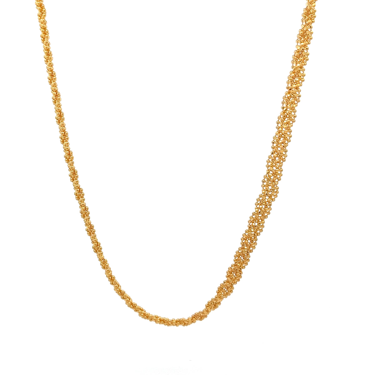 22ct Gold Textured Tubular Mesh Chain