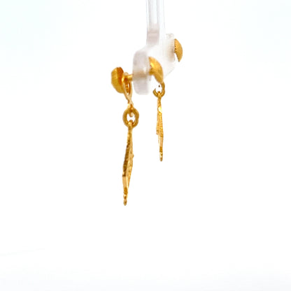 22ct Gold Geometric Openwork Drop Earrings