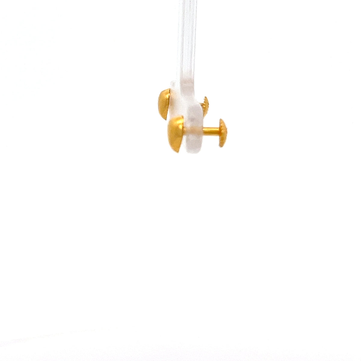 22ct Gold Heart Stud Earrings with Polished Finish