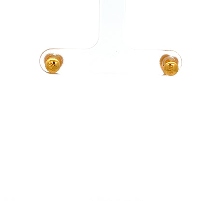 22ct Gold Heart Stud Earrings with Polished Finish