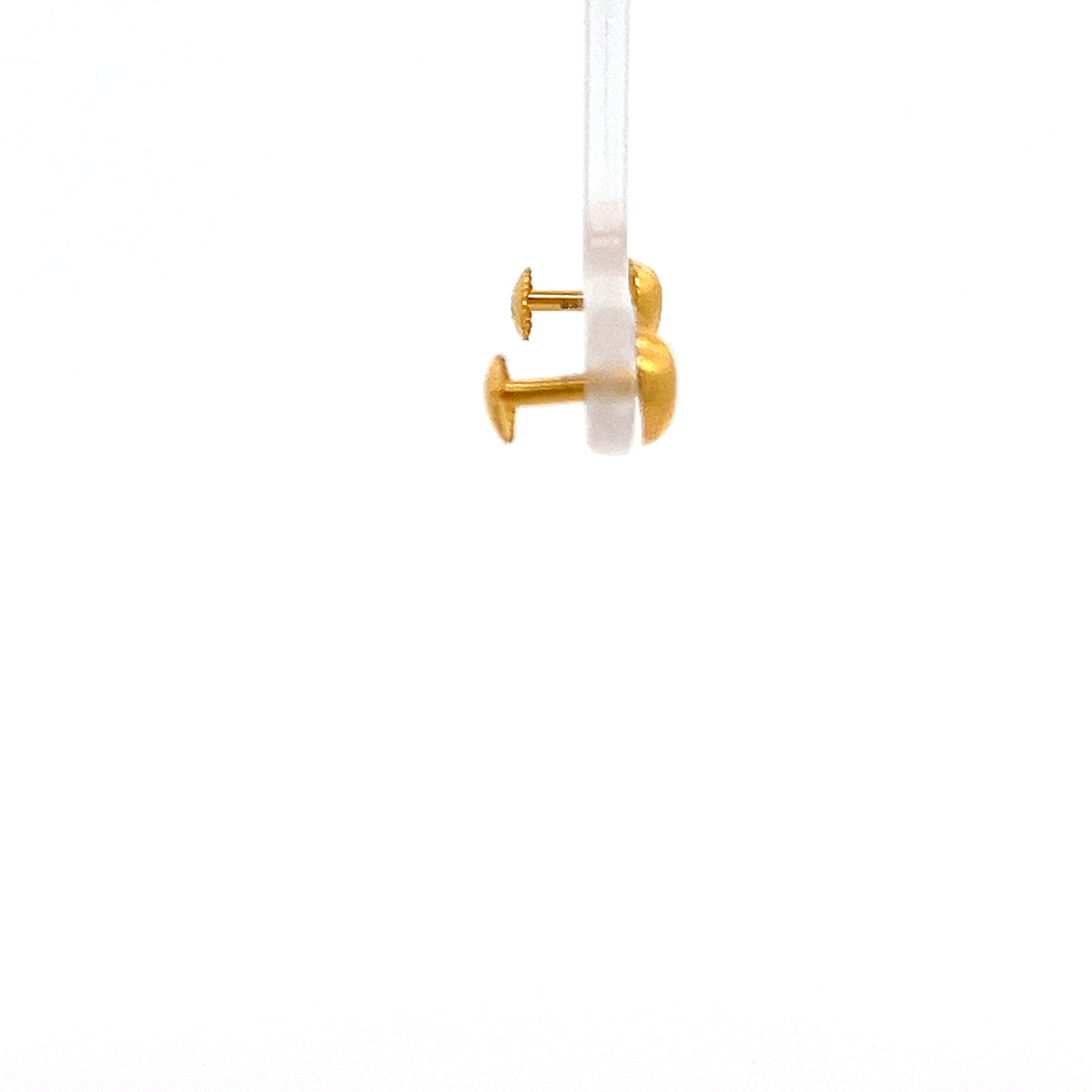 22ct Gold Heart Stud Earrings with Polished Finish