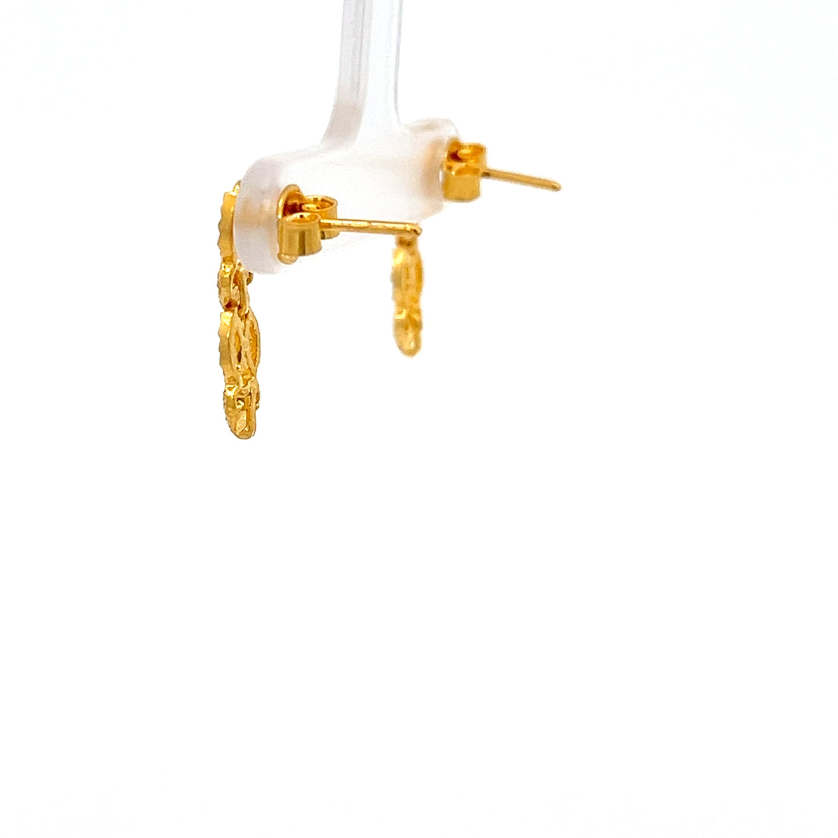 22ct Gold Textured and Openwork Drop Earrings