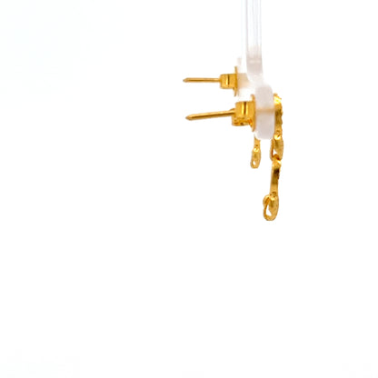 22ct Gold Textured and Openwork Drop Earrings