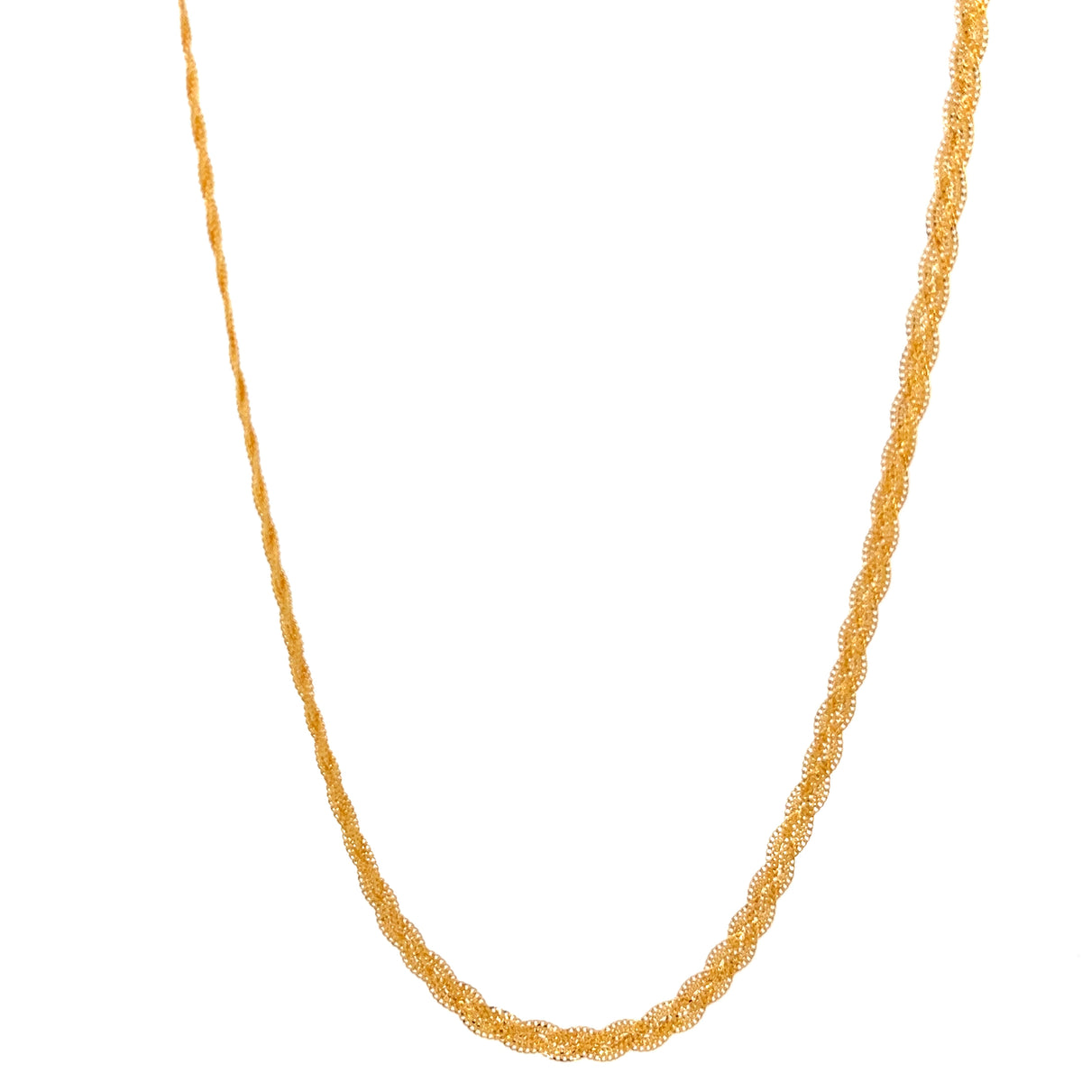 22ct Gold Twisted Rope Chain Necklace