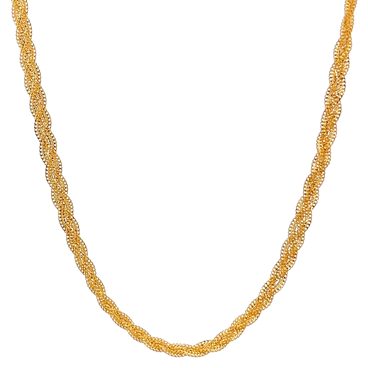 22ct Gold Twisted Rope Texture Necklace