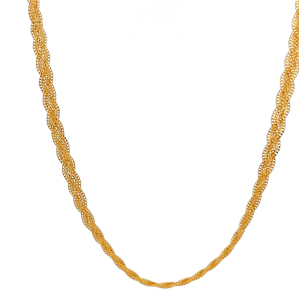 22ct Gold Twisted Rope Texture Necklace