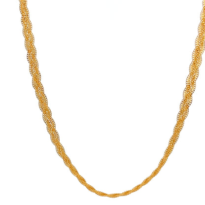 22ct Gold Twisted Rope Texture Necklace