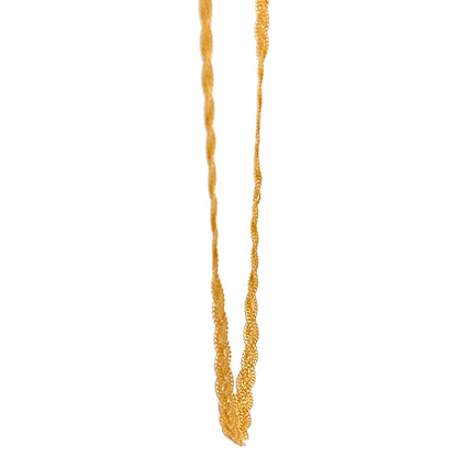 22ct Gold Twisted Rope Texture Necklace