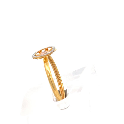 22ct Gold Oval Halo Ring with Clear Stone Setting