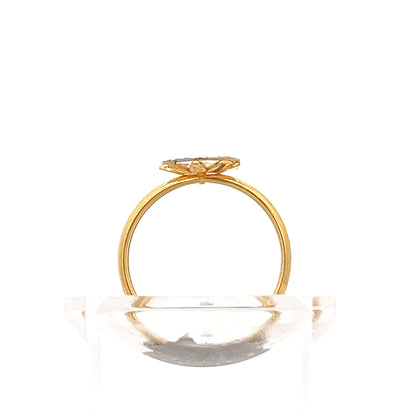 22ct Gold Oval Halo Ring with Clear Stone Setting