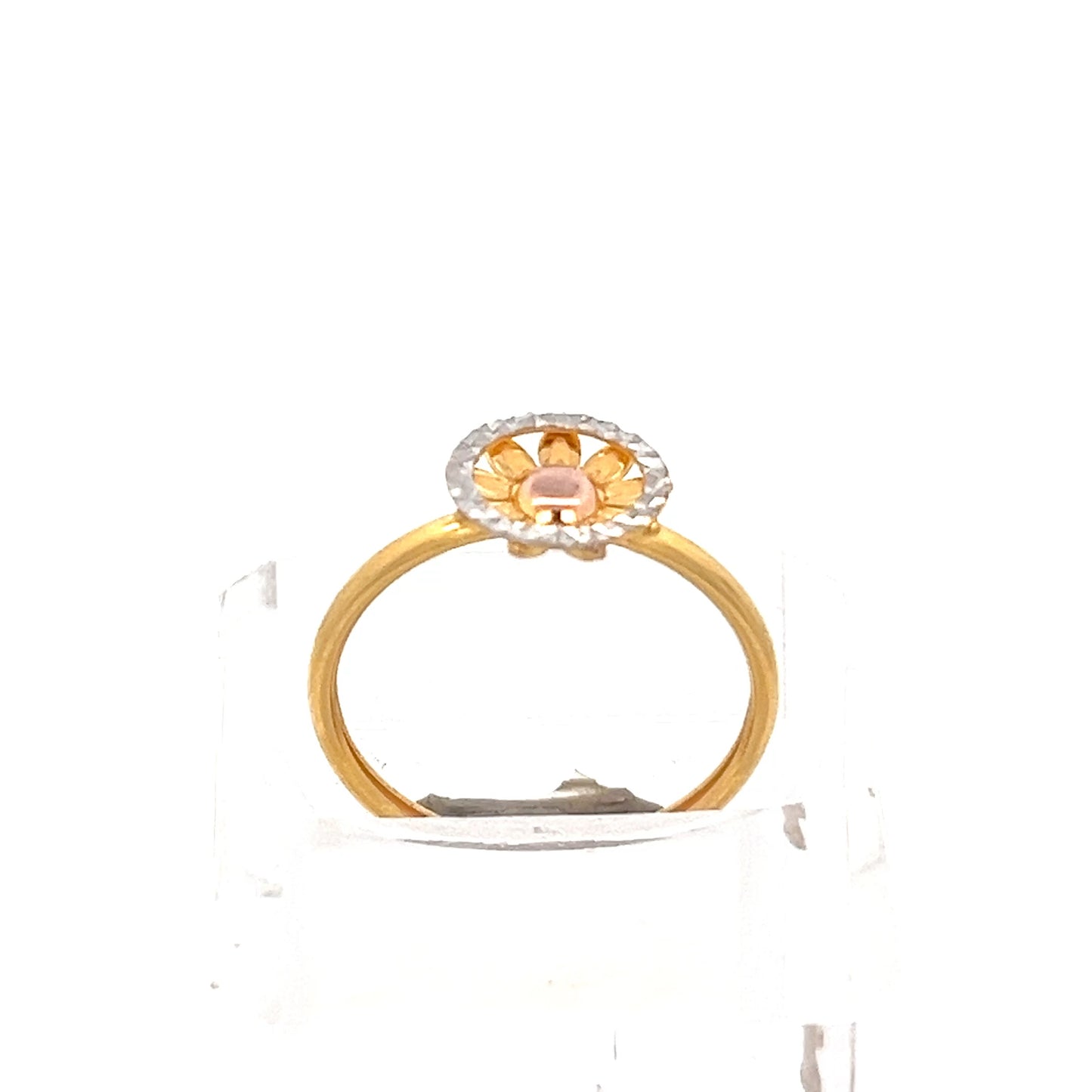 22ct Gold Oval Halo Ring with Clear Stone Setting