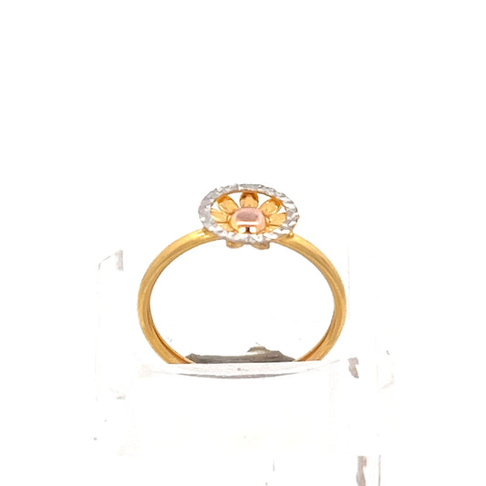 22ct Gold Oval Halo Ring with Clear Stone Setting