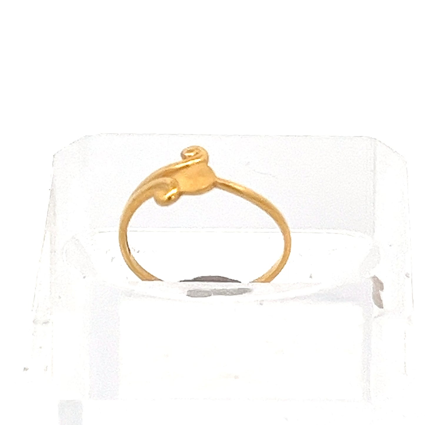22ct Gold Ring with Curved Openwork and Clear Stones
