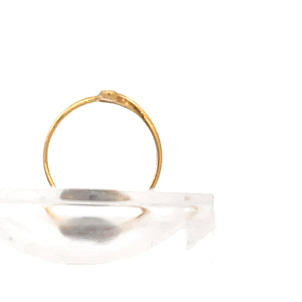 22ct Gold Ring with Curved Openwork and Clear Stones