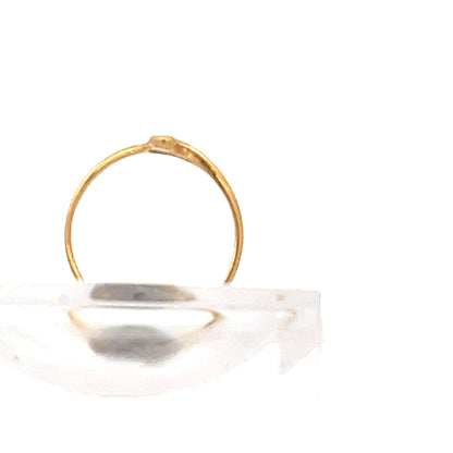 22ct Gold Ring with Curved Openwork and Clear Stones