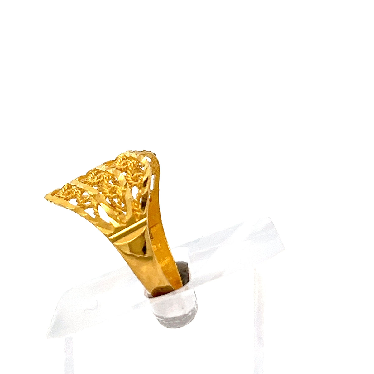 22ct Gold Openwork Filigree Panel Ring