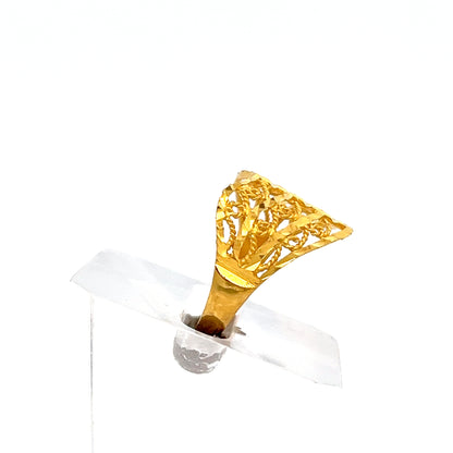 22ct Gold Openwork Filigree Panel Ring